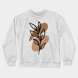 Modern Minimalist Simple Abstract Pastel Pink Black Leaf Art Crewneck Sweatshirt